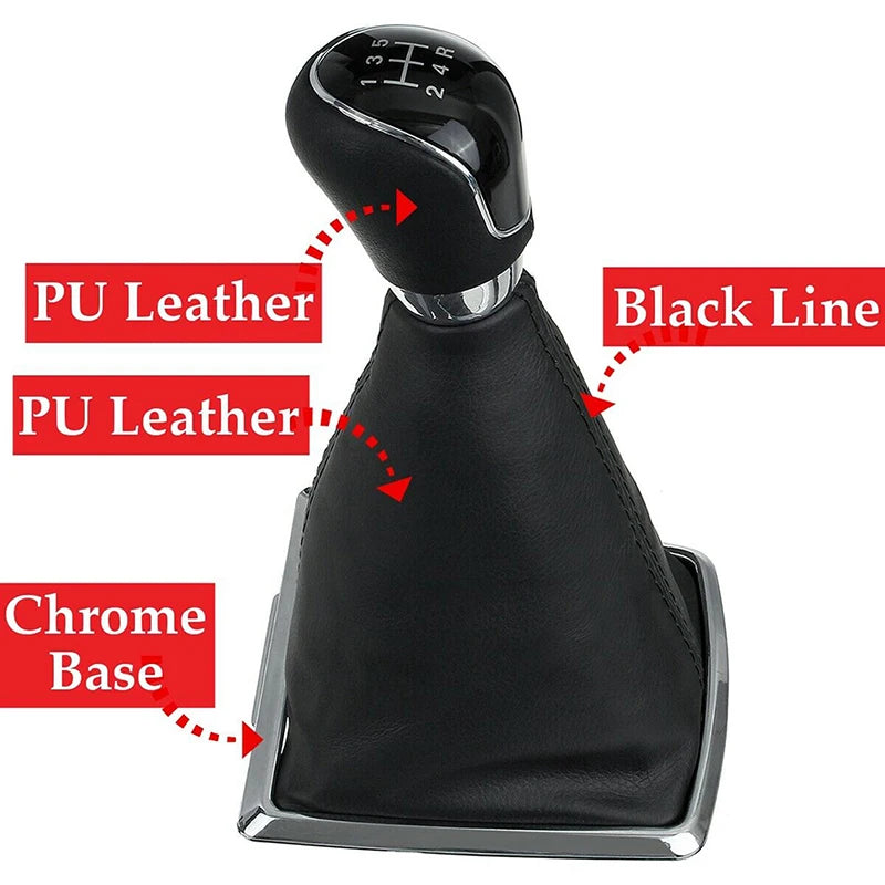 Ручка переключения передач с чехлом для Ford Focus MK2 2005-2012, 5-ступенчатая механика, ABS, PU кожа