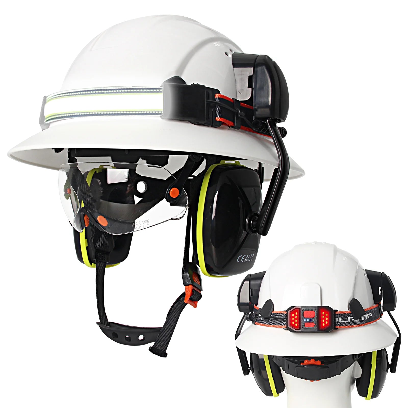 CE Full-Brim Safety Cap &ndash; All-In-One Industrial Helmet White