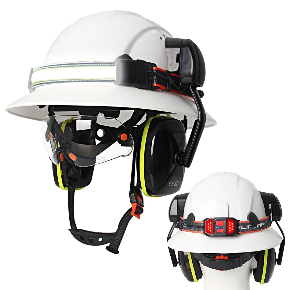 CE Full-Brim Safety Cap &ndash; All-In-One Industrial Helmet White