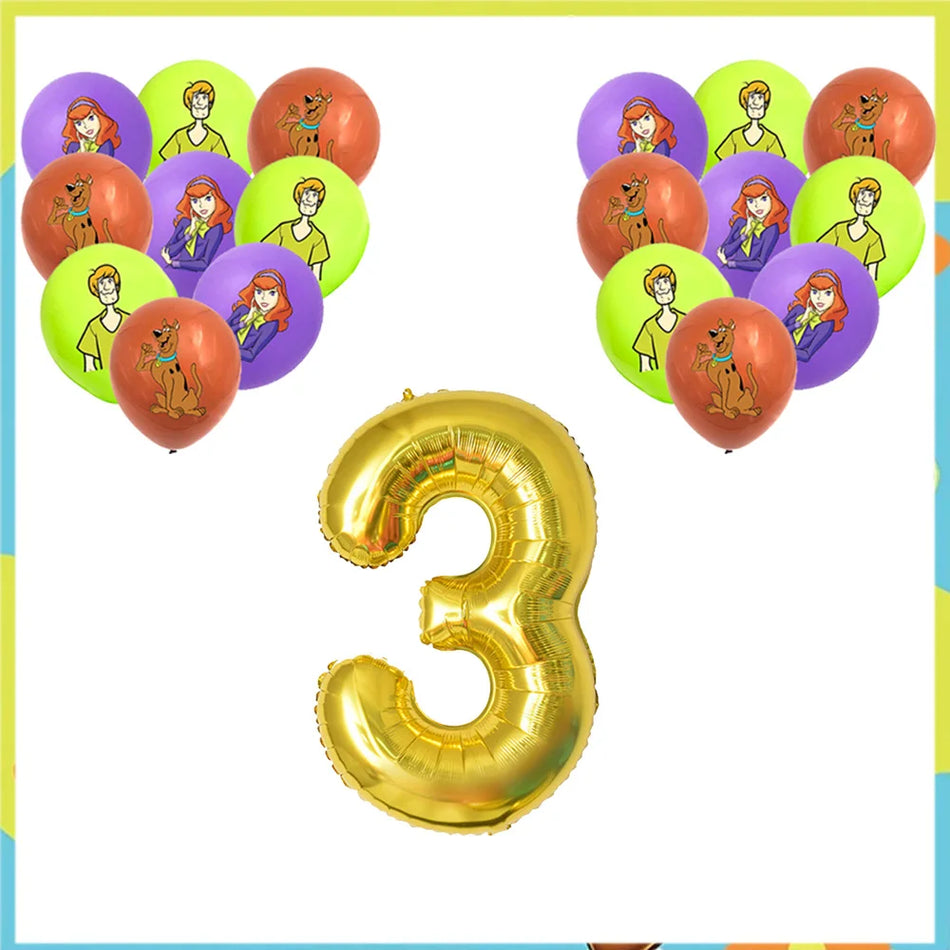 Scooby-Doo Birthday Party Decoration Set with Tableware, Banners, and Balloons 19pcs balloon-3