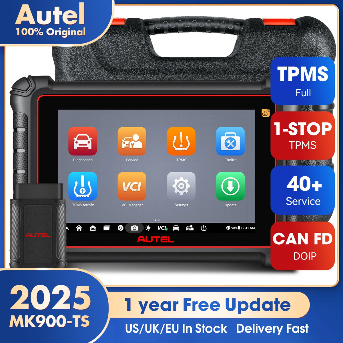 Autel MaxiCOM MK900-TS Diagnostic Scanner &ndash; Wireless TPMS United States