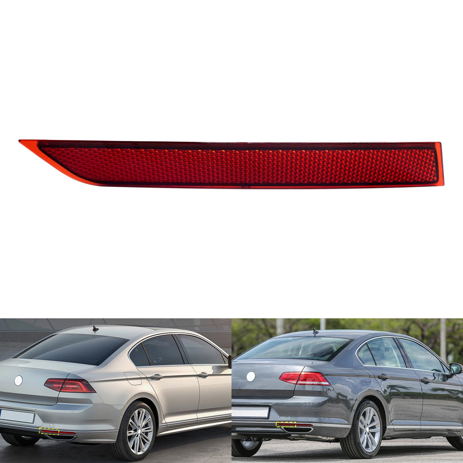 Zespół Światła Odbłyśnika Wewnętrznego Prawego Tylnego Zderzaka VW Passat B8 Czerwony