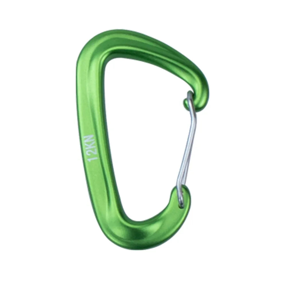 12KN Aluminium Carabiner D Shape Snap Clip Hook For Climbing Backpack Hook D Shape Professional Carabiner Security Clip Hook Green