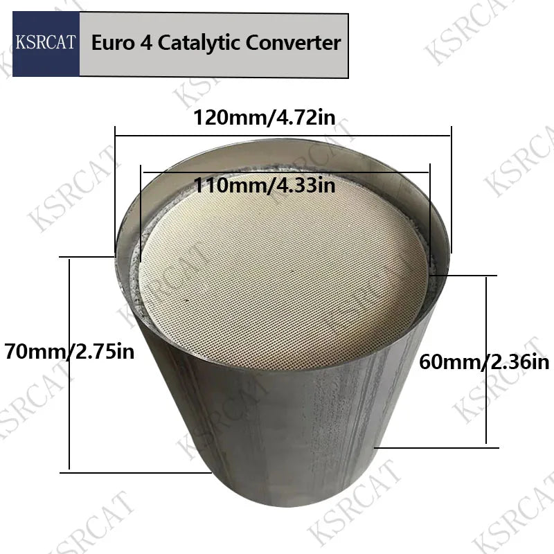 Universal 3 Way Catalyst Carrier For Car Exhaust Pipe 120x70mm 600cpsi
