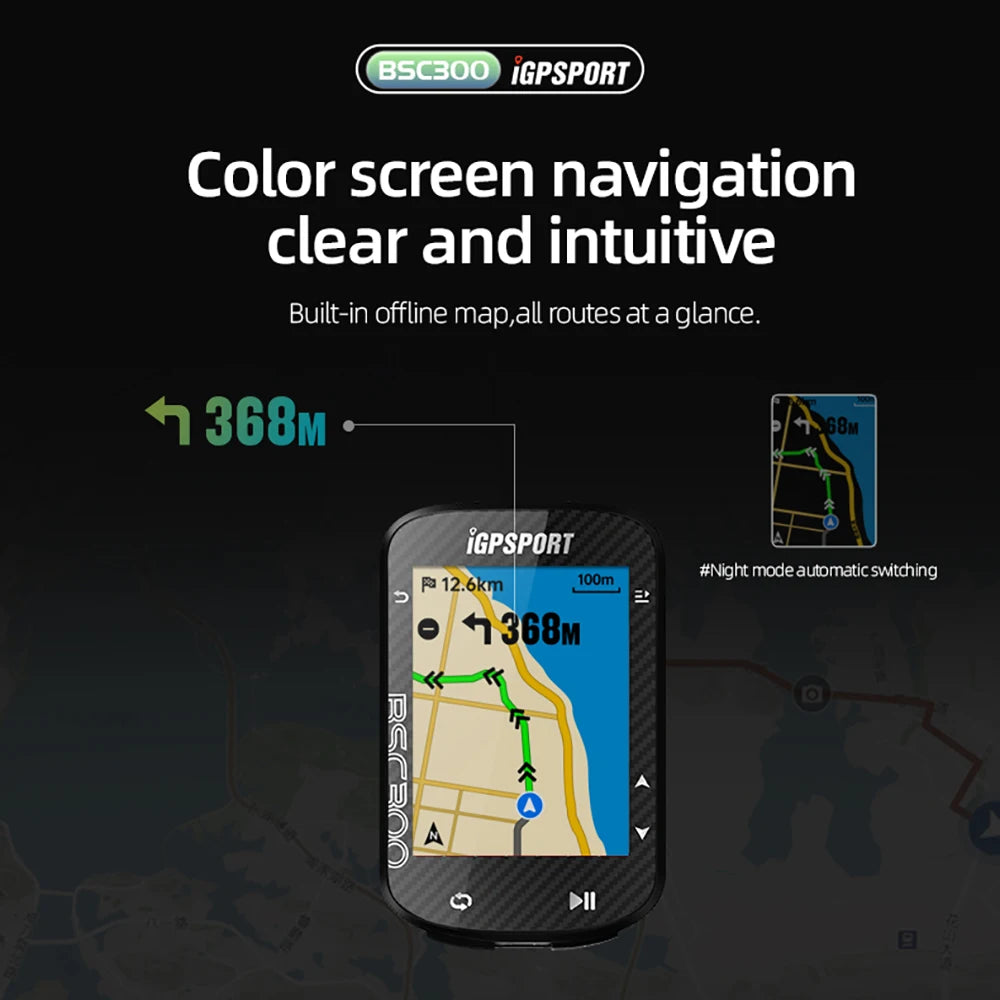 iGPSPORT BSC300 GPS Bike Computer Cycling Wireless Color Screen