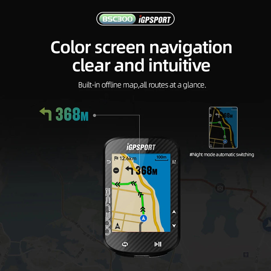 iGPSPORT BSC300 &ndash; Wireless Color Screen GPS Navigation