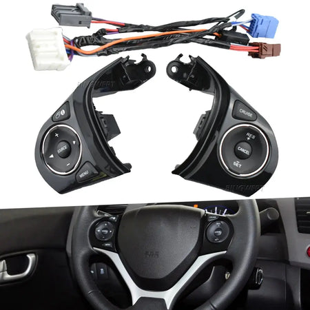 1Pair Steering Wheel Switch For Honda Jade Civic 2012 2013 2014 2015 Audio Radio Remote Cruise Control Button 35880-TR6-A21 by InterCyprus Trading Ltd