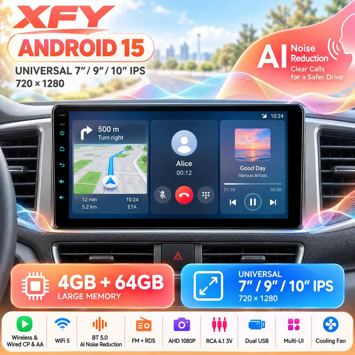 2 Din Android Radio With Wireless CarPlay For VW Golf Passat by InterCyprus Trading Ltd