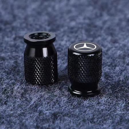 Mercedes Benz Tire Valve Caps &ndash; 4pcs Aluminum Airtight Covers for B/C/E/S Class, A Class, C200L, GLC, GLK, CLA, GLA