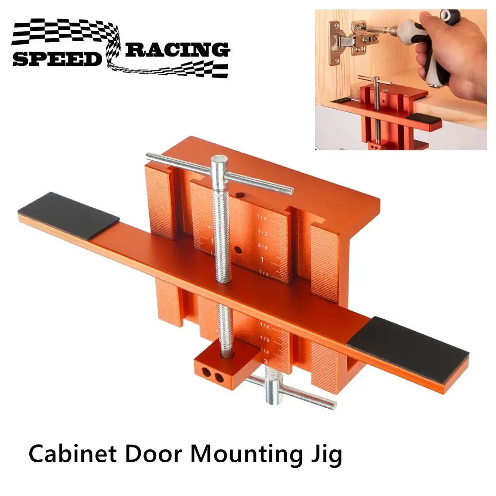 Cabinet Door Mounting Jig Aluminum Cabinet Hardware Jig Tool Punch Locator Drill Guide for Face Frame or Frameless Cabinets by InterCyprus Trading Ltd