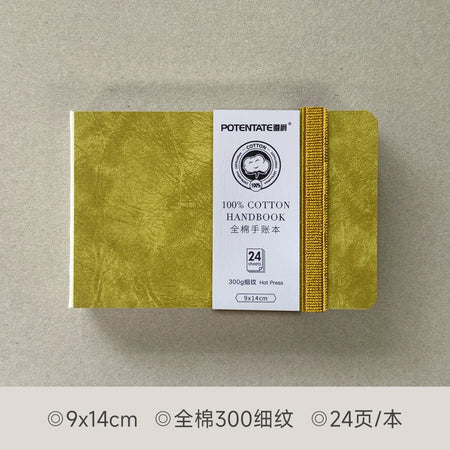 POTENTATE Linen-Bound Hardcover Artists Paper Pads &ndash; Smooth 9x14cm Yellow