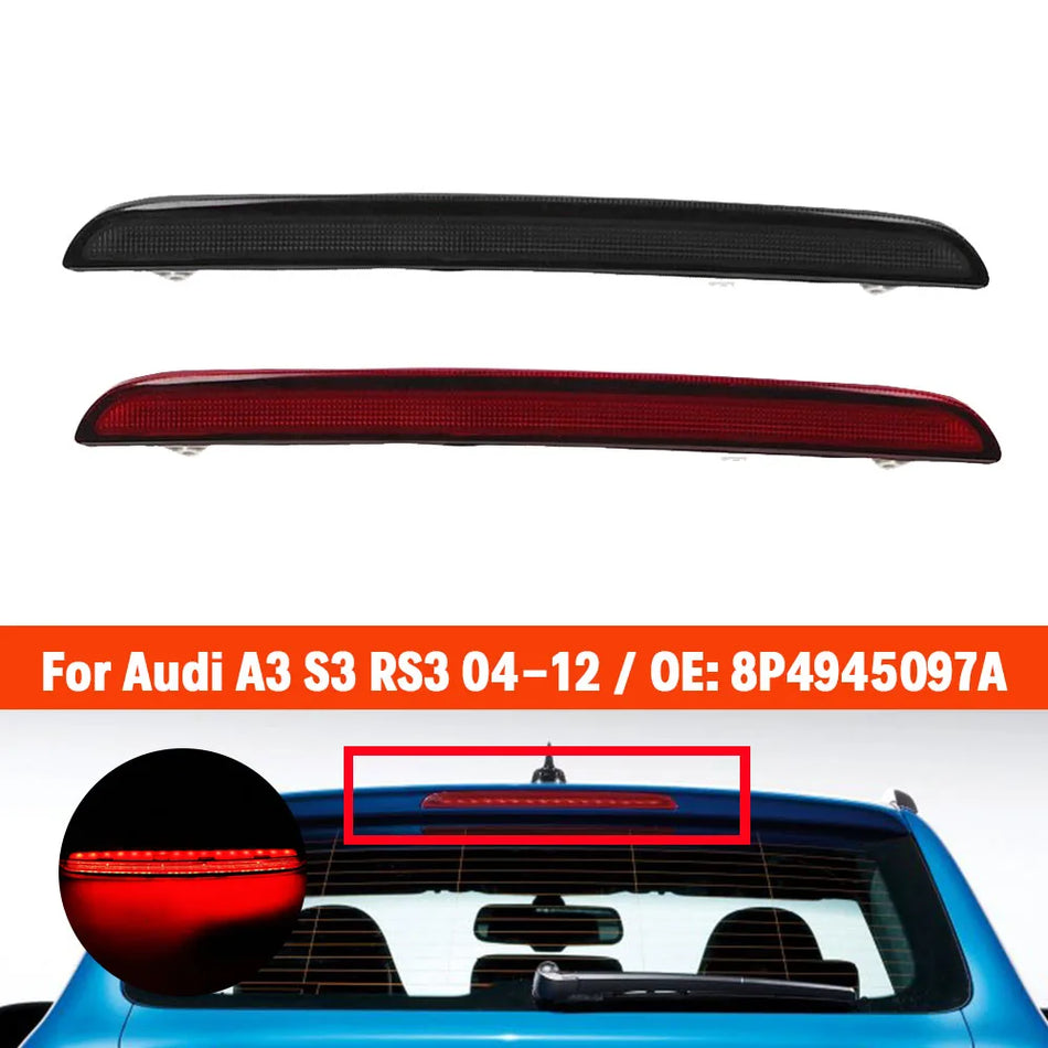 Rotes LED-Hochmontiertes Bremslicht für Audi A3 8P4945097A mit rauchigem Glas und Hochleistungs-LEDs