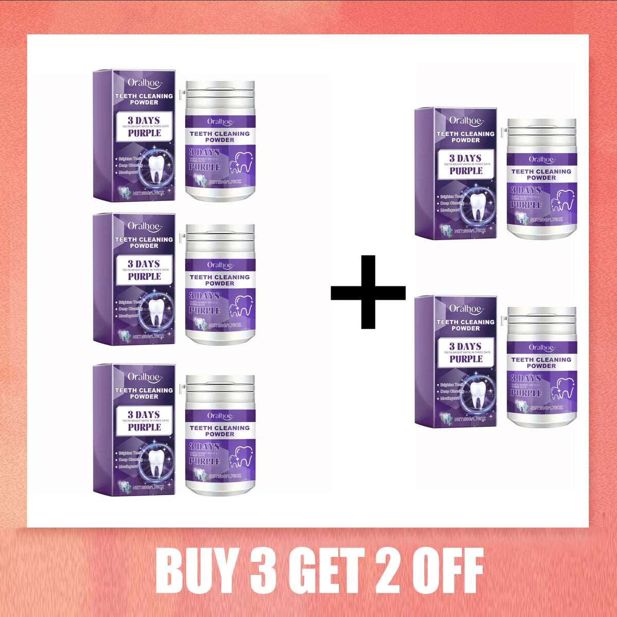 Teeth Whitening Powder &ndash; Effective Dental Plaque Removal Buy 3 Get 2 Free