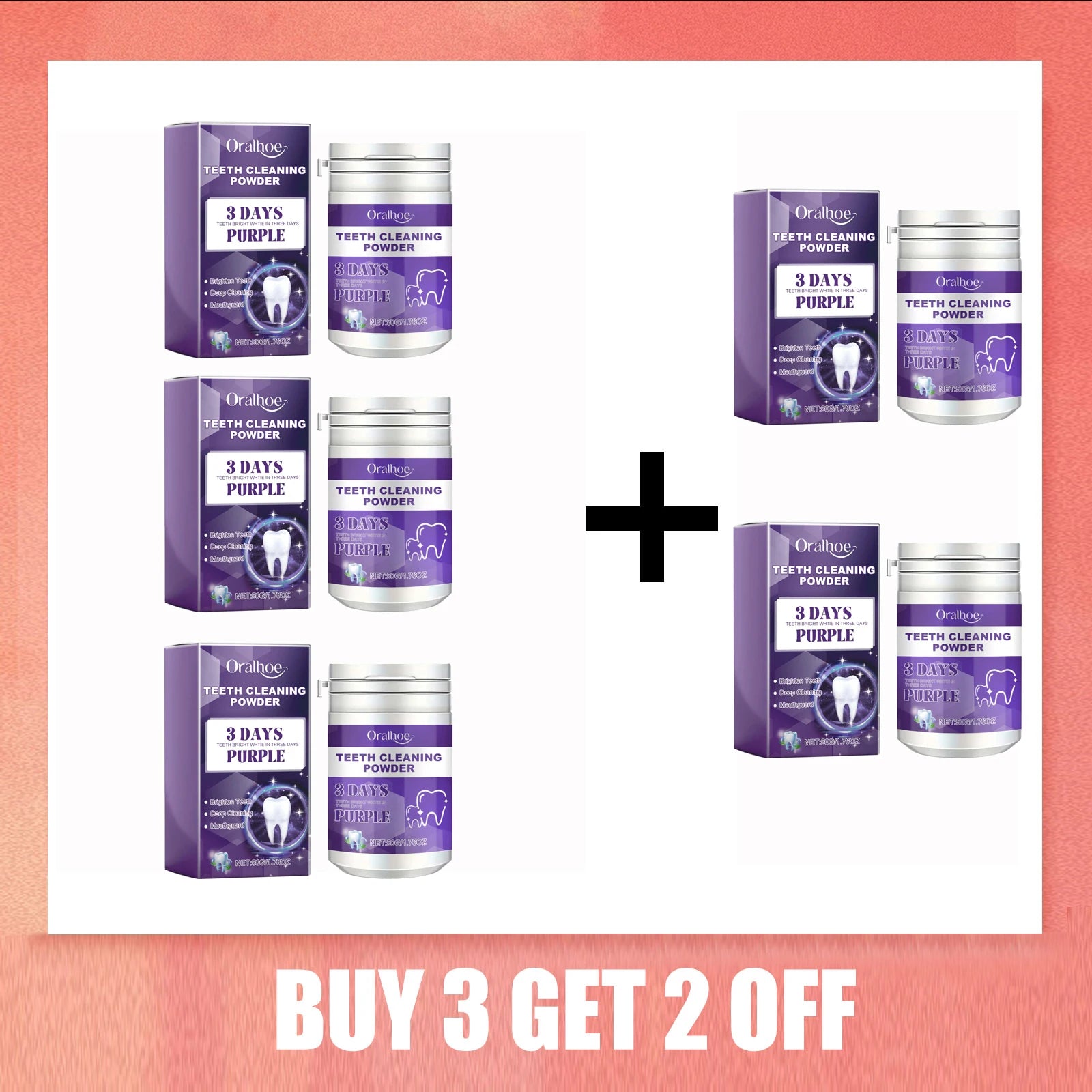 Teeth Whitening Powder &ndash; Effective Dental Plaque Removal Buy 3 Get 2 Free