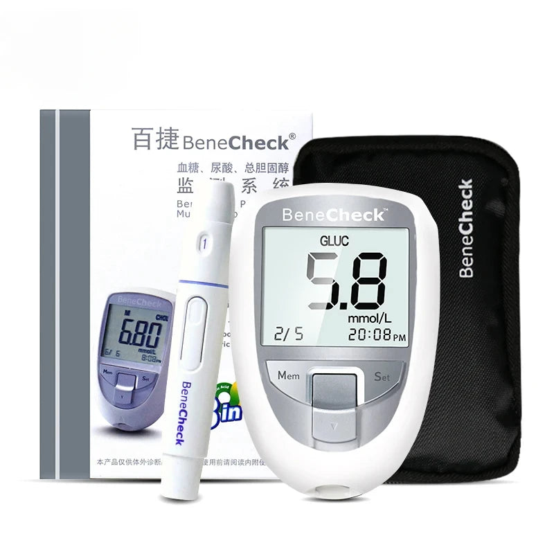 Benecheck 3in1 Glucose Uric Acid Meter &ndash; Accurate Home Use Test instrument