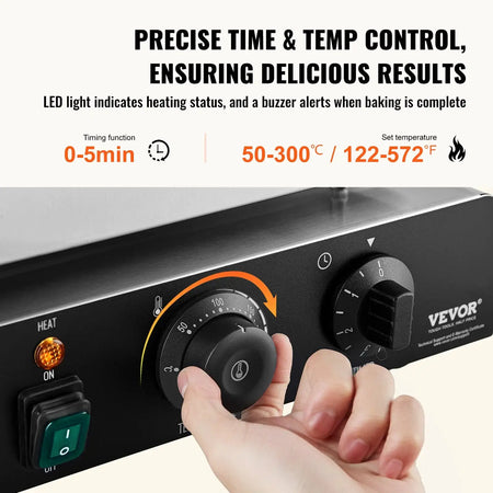 Electric Donut And Waffle Maker Nonstick Surface