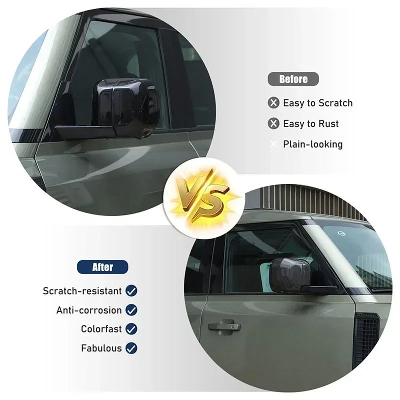 2Τεμ Πραγματική Επένδυση Καθρέφτη από Άνθρακα για Defender 90 110 130