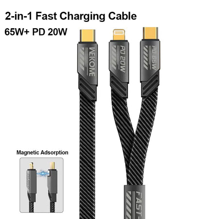 4-in-1 Kirsite Cable &ndash; 240W Super Fast Charging 2-in-1 Black (1m) / 1.2m