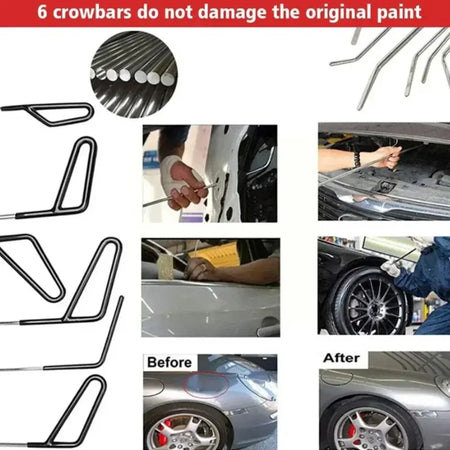 Paintless Dent Repair Kit - Stainless Steel Car Hook Rods &amp; Tools
