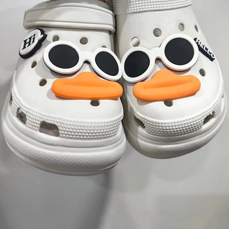 Funny Face PVC Sausage Mouth Charms Set for Clogs and Sandals White2 / CHINA