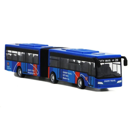 1/64 Alloy City Bus Diecast &ndash; Double Bus Pull Back Action blue