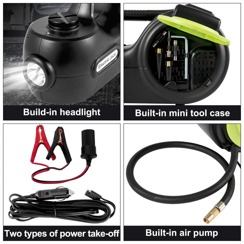 5T 12V Elektriline Auto Jack Komplekt LED Valgus Ja Löökmutrivõti