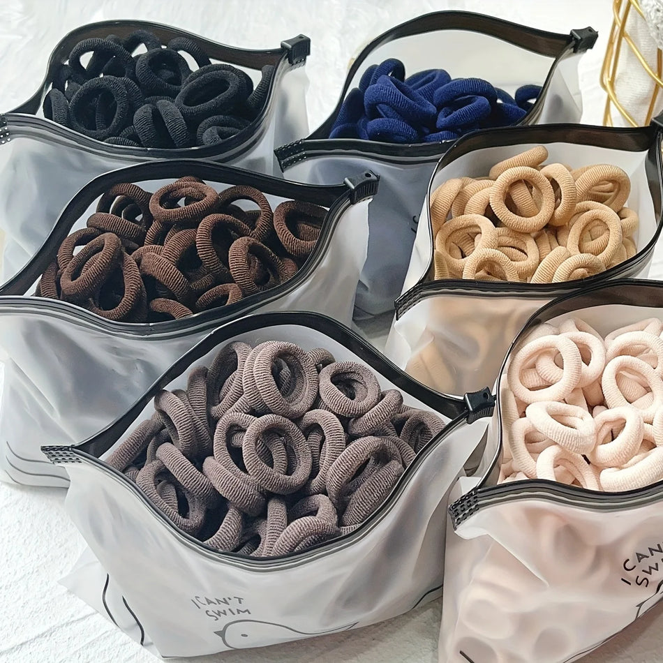 100Pcs Nylon Hair Ties, Gentle on Hair, No-Pull Hairbands for Women and Kids