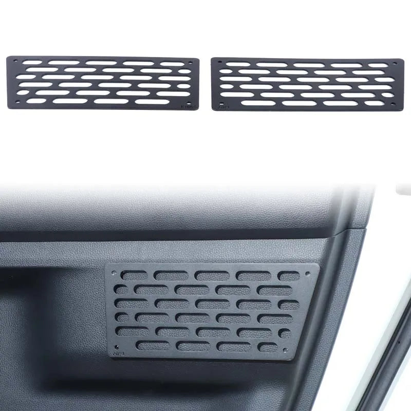 2 Peças Painel de Alumínio Preto para Rede da Porta Dianteira do Prado LC250