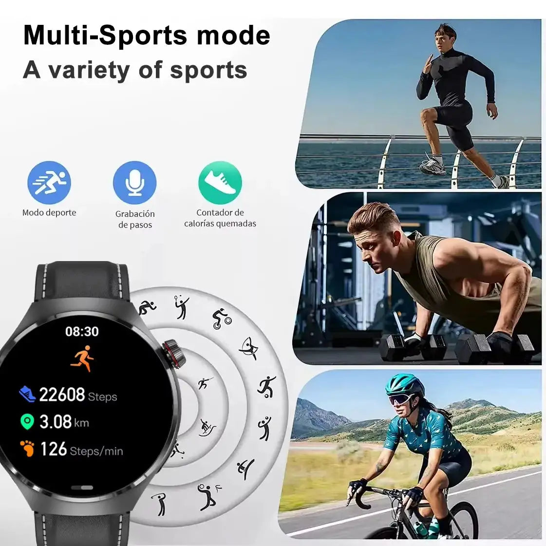 LAXASFIT New Mens Smartwatch NFC Heart Rate HD Screen