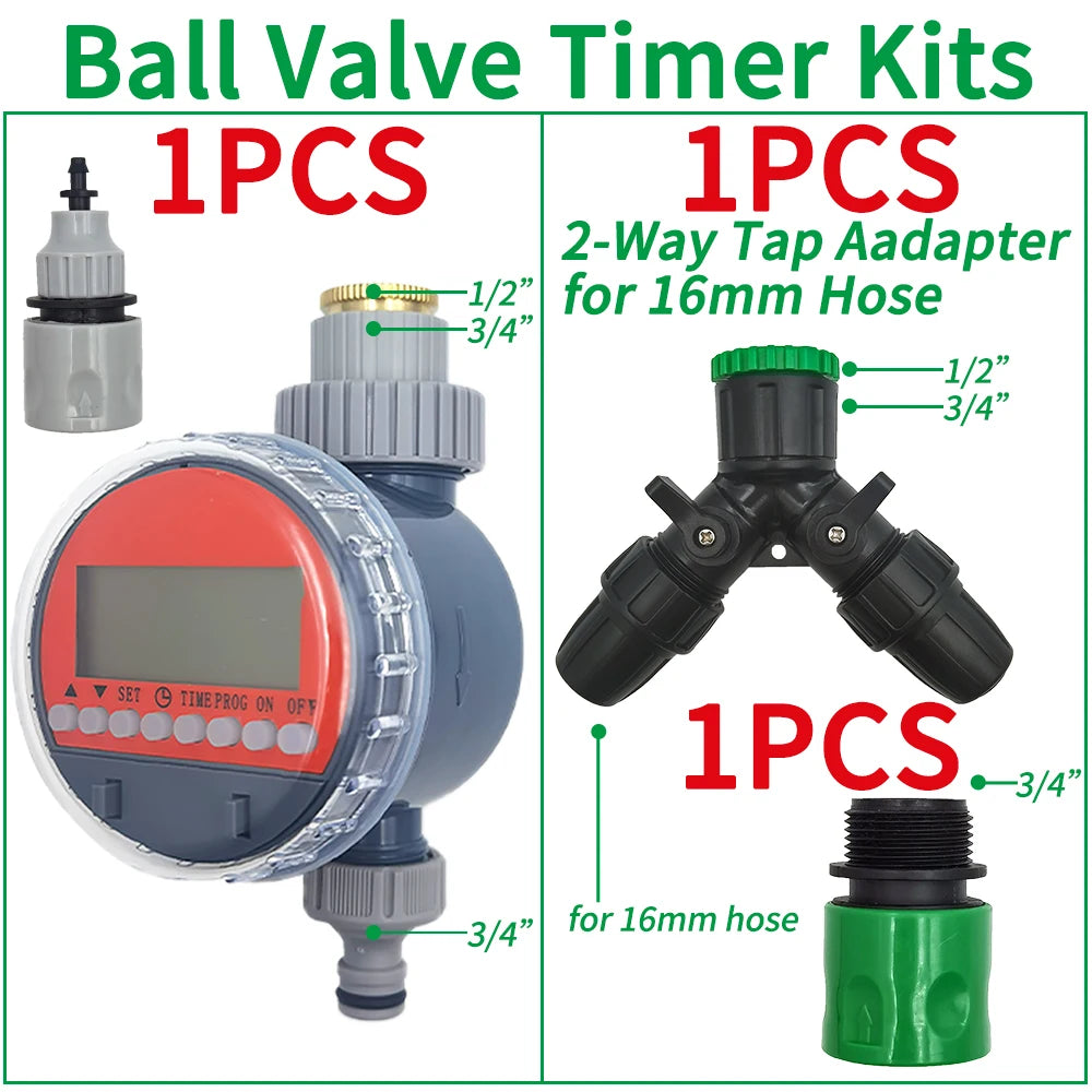 Oasis Garden Automatic Watering System &ndash; Solar Powered Ball Valve TImer-16