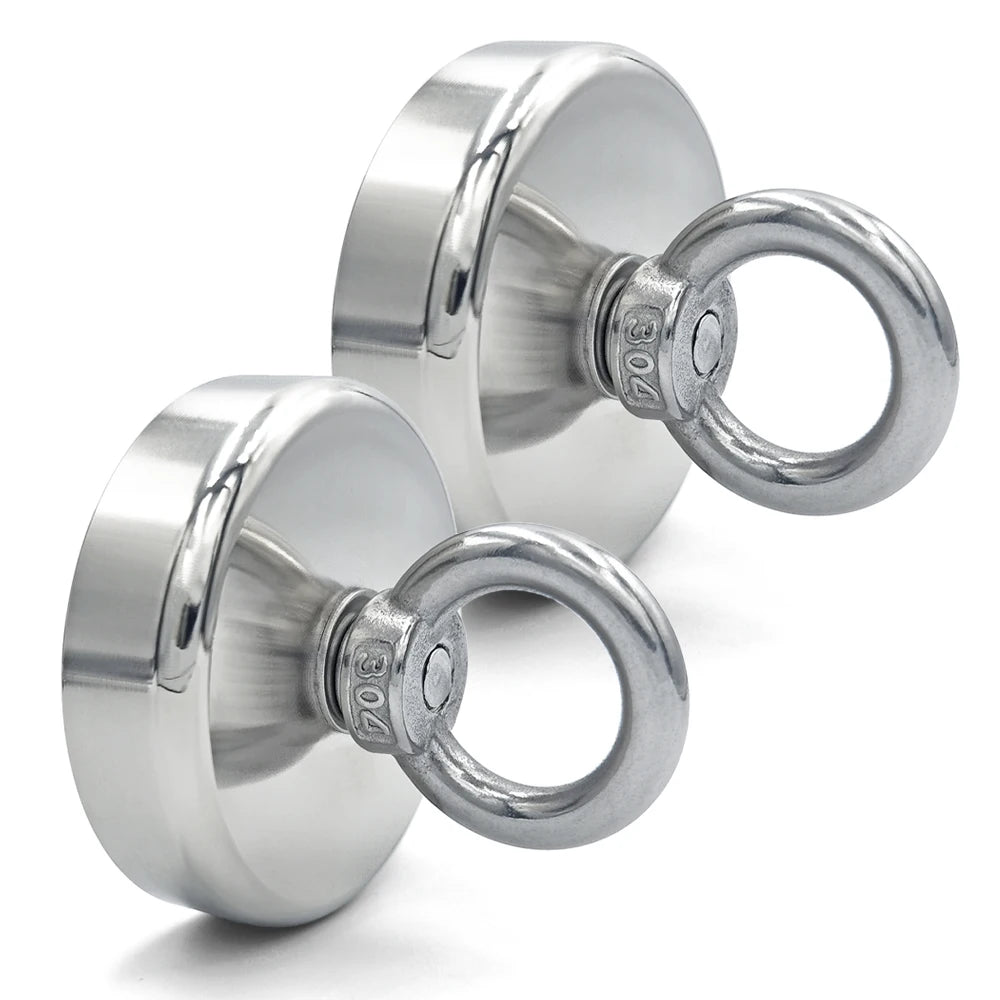 Super Strong Neodymium Fishing Hook N52 D16-D42mm Heavy Duty Rare Earth with Countersunk Hole Eyebolt Salvage Magnetic