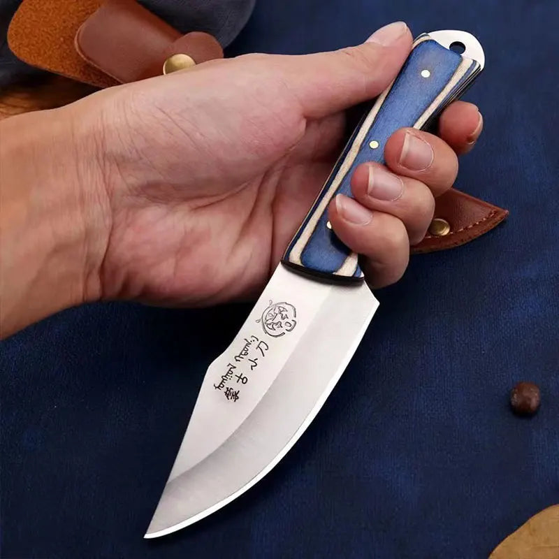 Versatile Multi-Purpose Knife with Colourful Wooden Handle