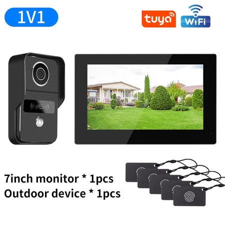 Tuya Smart Wifi Video Door Phone Camera &ndash; 1080P LCD Monitor KW01-7inch-1V1