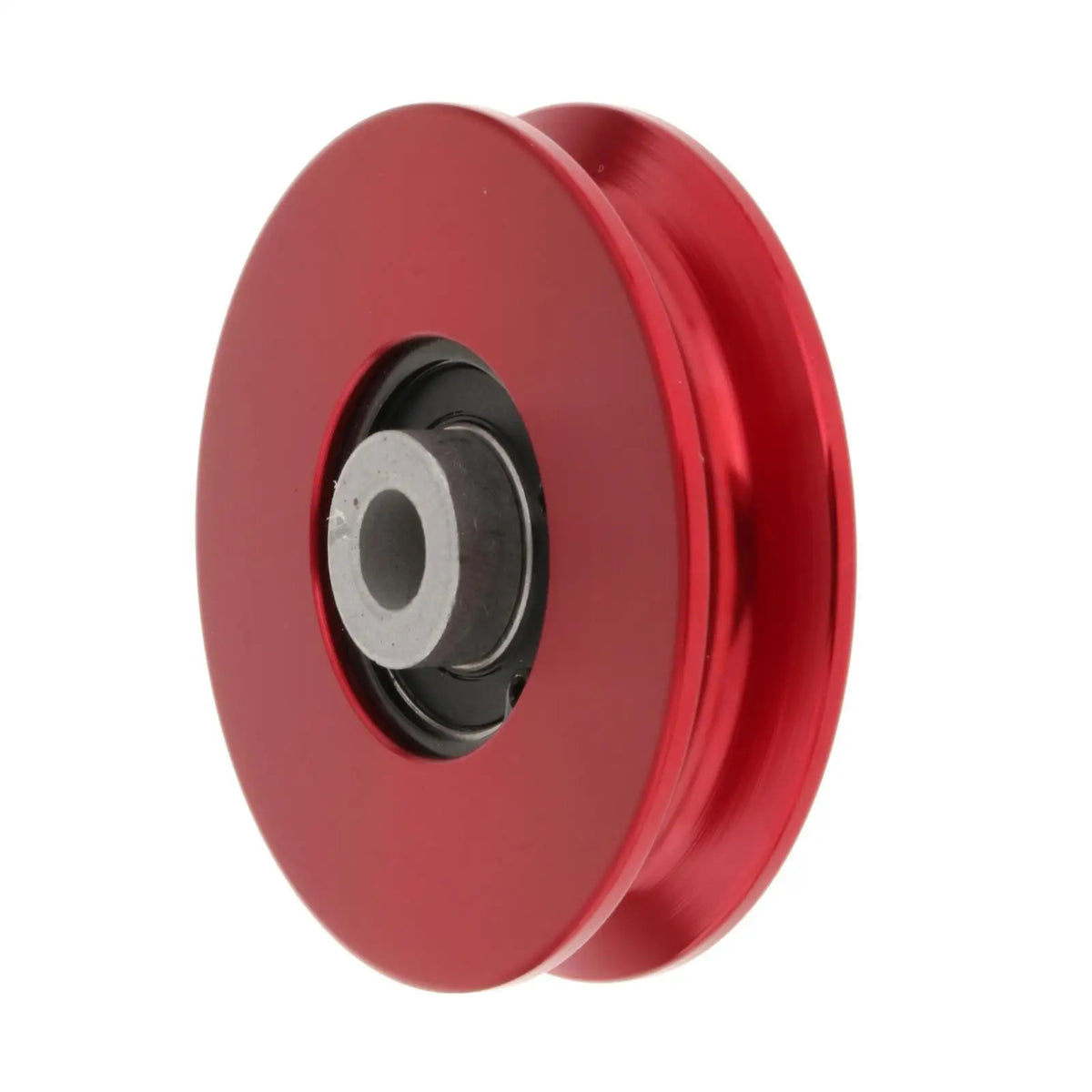 Universal Bearing Pulley Wheel - Durable Aluminum Alloy Gym Equipment 75mm Red