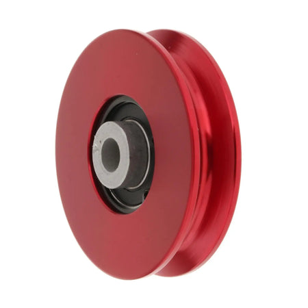 Universal Bearing Pulley Wheel - Durable Aluminum Alloy Gym Equipment 75mm Red