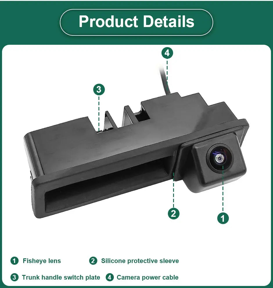 AHD 1080P 170° Car Rear View Trunk Handle Camera For Audi A1 A3 A4 A6 A6L S5 Q5 Q7 2005-2012 Vehicle Dynamic Trajectory by InterCyprus Trading Ltd
