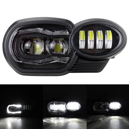 LED Headlight Hi/Low Beam with C-shaped Light for BMW K1200R 2005-2009 / K1300R 2010-2013 by InterCyprus Trading Ltd