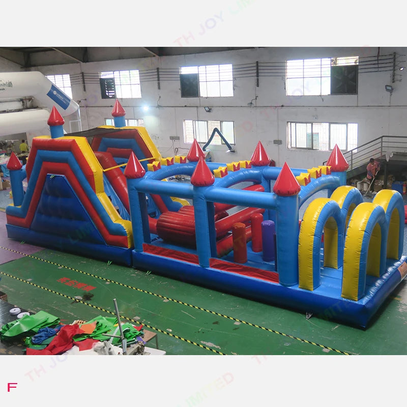 12.2x3m Υπαίθριο Ταχύτητας Τρέξιμο Εμπόδιο Μαθήματος Κάστρο Φουσκωτό