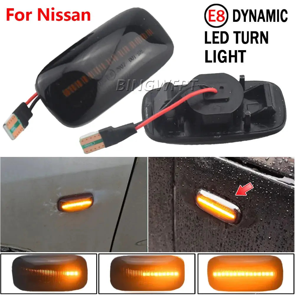 2x Flowing LED Side Marker Dynamic Turn Signal Light Lamp For Nissan Maxima Skyline R34 Almera N15 N16 Pulsar Primera P11 P12 by InterCyprus Trading Ltd