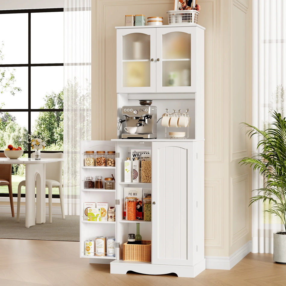 Modern Kitchen Cabinet Buffet With Countertop Four Doors