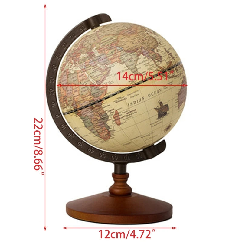 Wooden World Globe With Stand DQY02-22CM &ndash; Retro Style