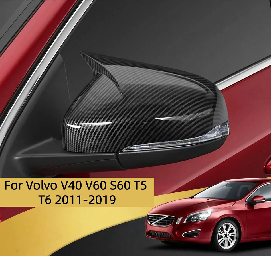 Side Mirror Covers Glossy Black ABS for Volvo V40 V60 S60 T5 T6 2011-2019