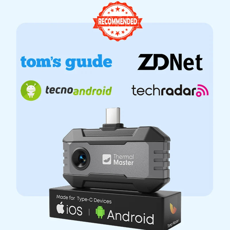 P1 Θερμική Κάμερα 320x240 IR USB για iPhone και Android, 600C Επιθεώρηση HVAC