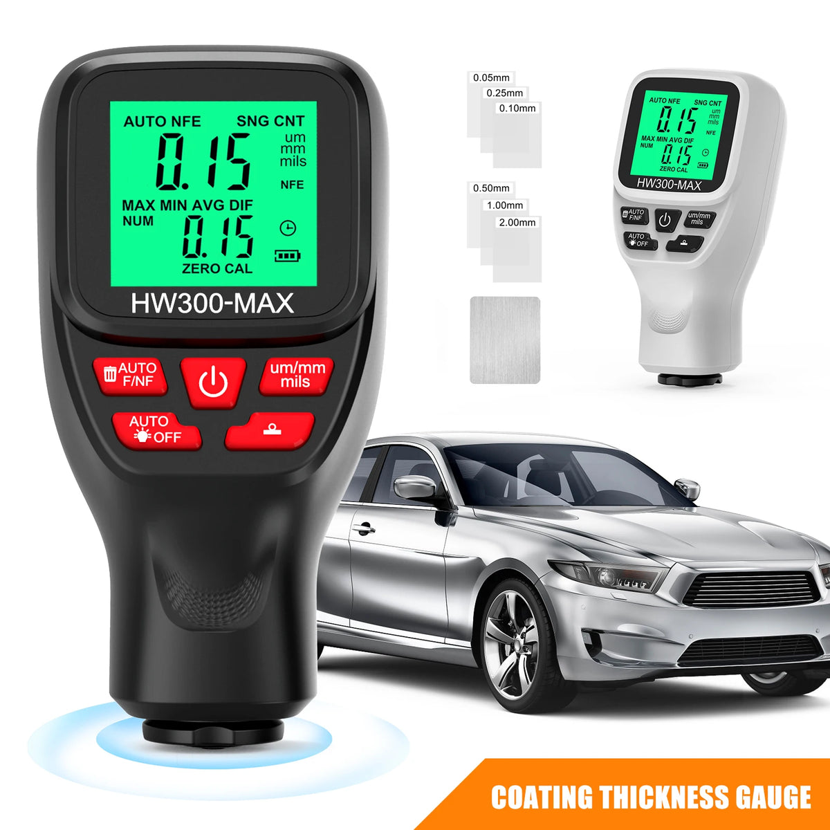 HW300-MAX Car Coating Thickness Gauge &ndash; 0-2000um Range