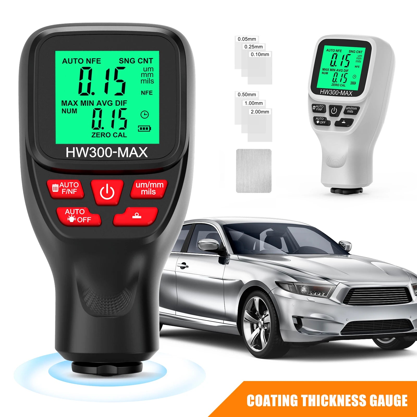 HW300-MAX Car Coating Thickness Gauge &ndash; 0-2000um Range