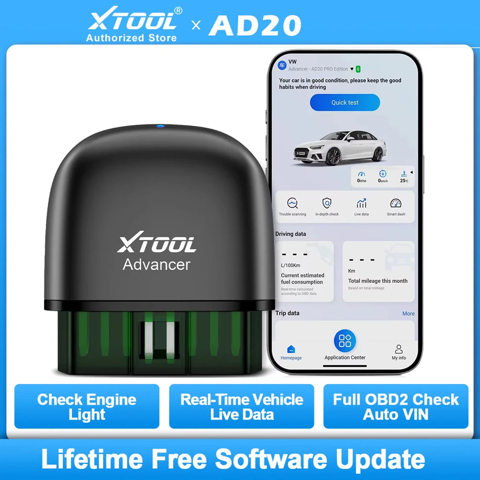 XTOOL Advancer AD20 Bluetooth OBD2 Scanner für Android und iOS