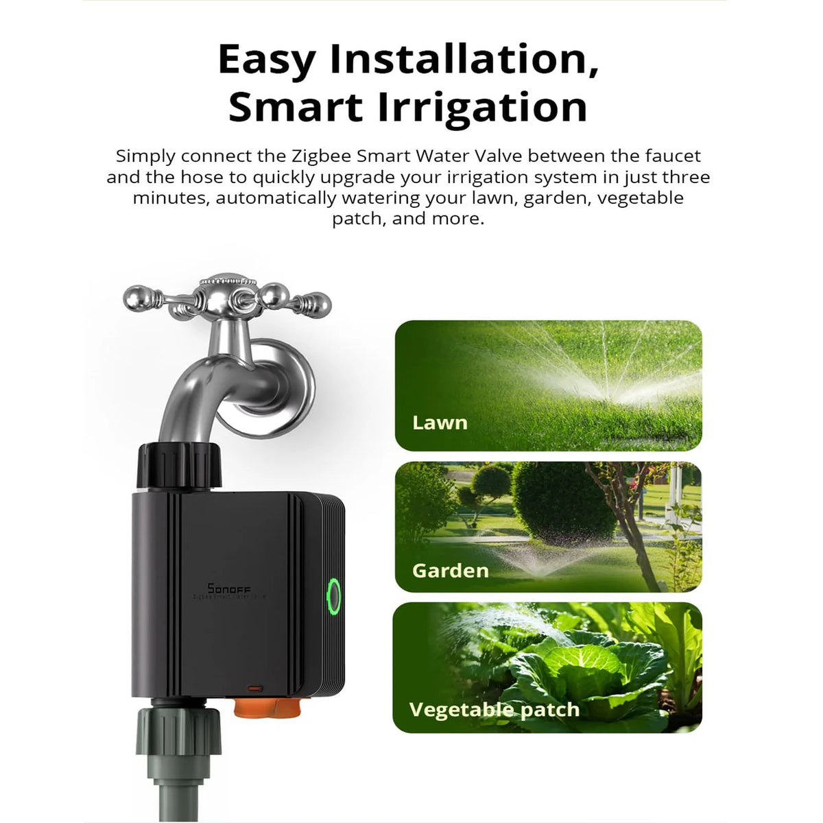 SONOFF Zigbee 3.0 Smart Water Valve - Automated Irrigation Controller