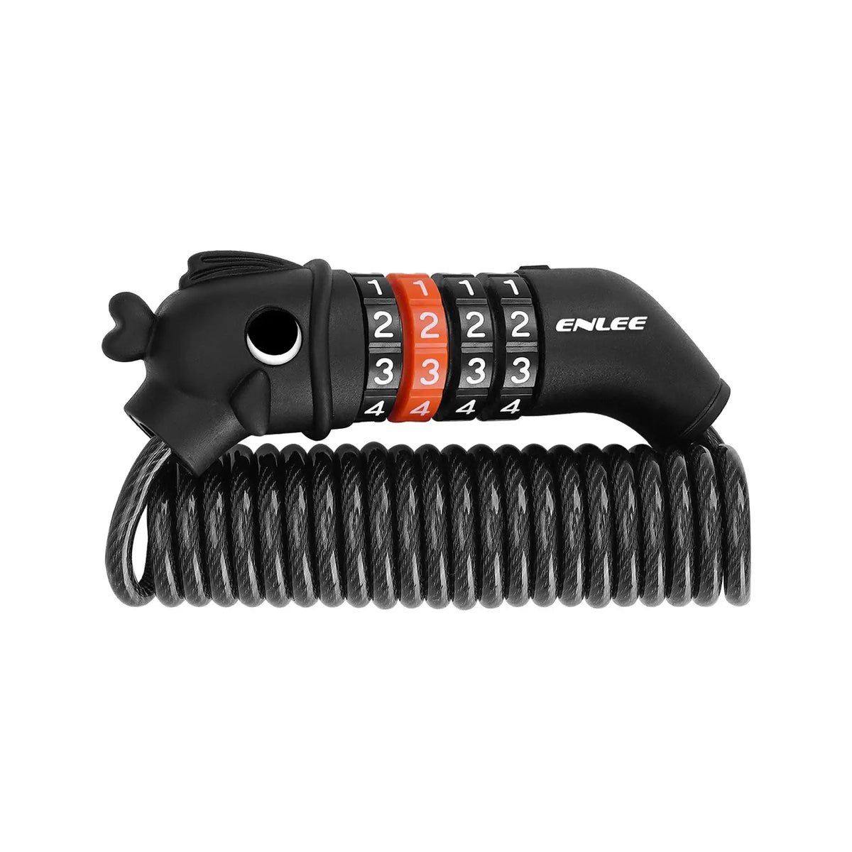 ENLEE New 150cm Stretchable Coiled Steel Wire Lock 4 Digit Password Anti Rust Helmet Lock For Bike Motorcycle Scooter Helmets by InterCyprus Trading Ltd