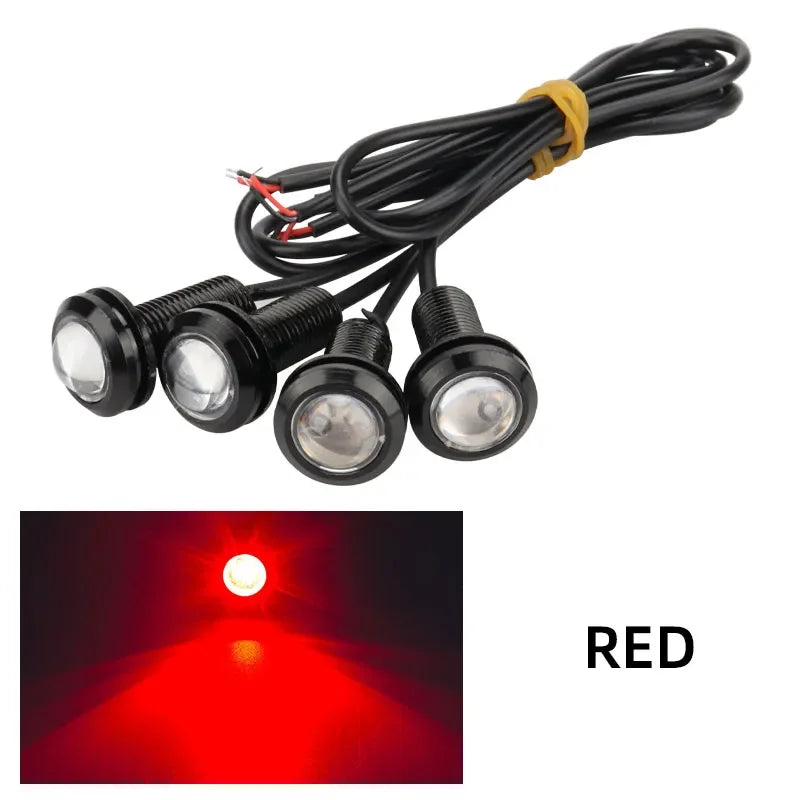 KEVANLY 4Pcs Eagle Eye LED Daytime Running Lights &ndash; Super Bright Visibility Red