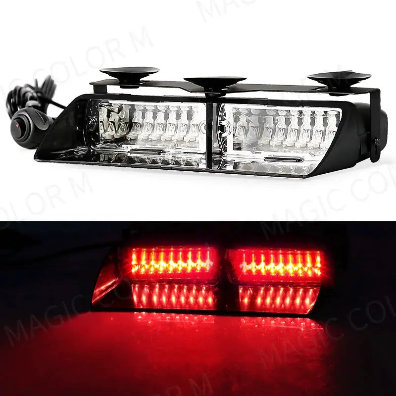 16 LED Strobe Signal Emergency Windshield Warning Beacon Lights Red Blue Yellow Amber White Green Auto Car Accessories by InterCyprus Trading Ltd